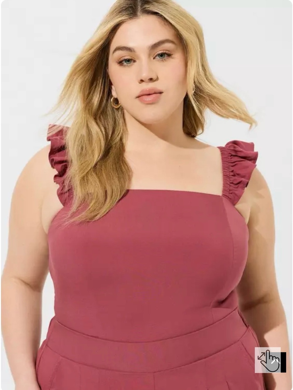 Torrid Challis Smocked Ruffle Trim Crop Top Matching Challis Wide Leg Pant 4 NWT